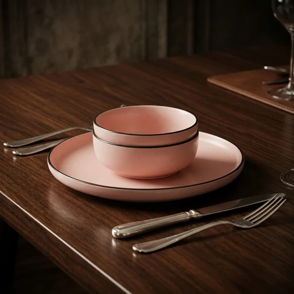 Pink Speckled Color Glaze Stoneware Dinnerware Set price